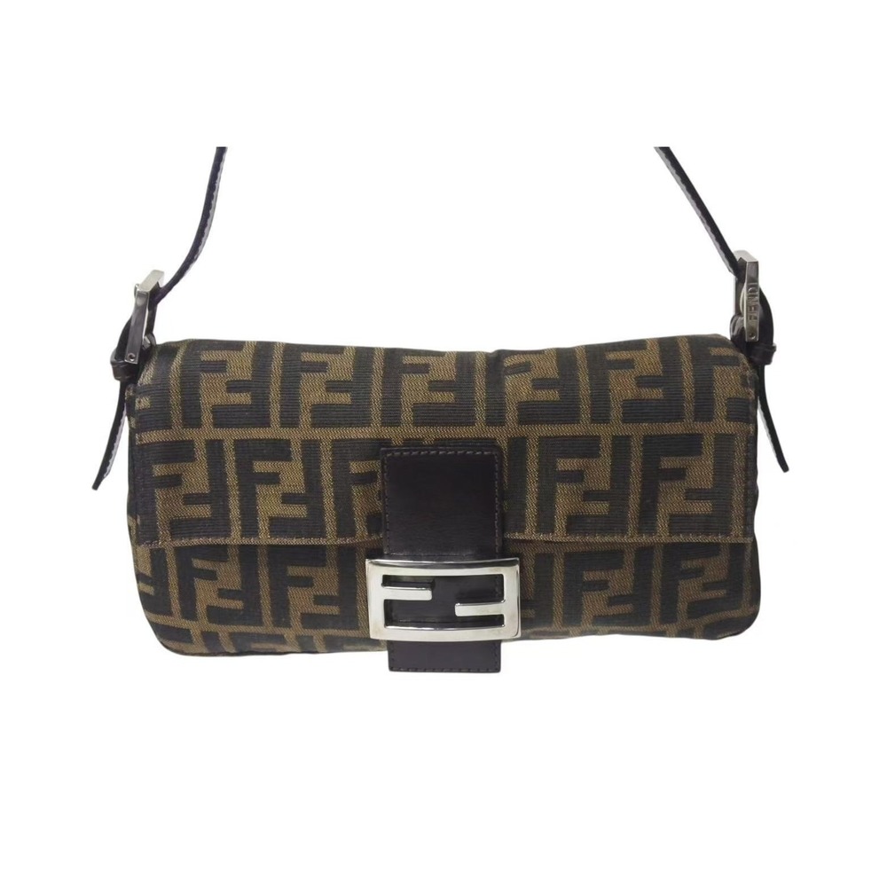 Fendi Mamma Bag One Hobo Bucket Zucca Brown Shoulder